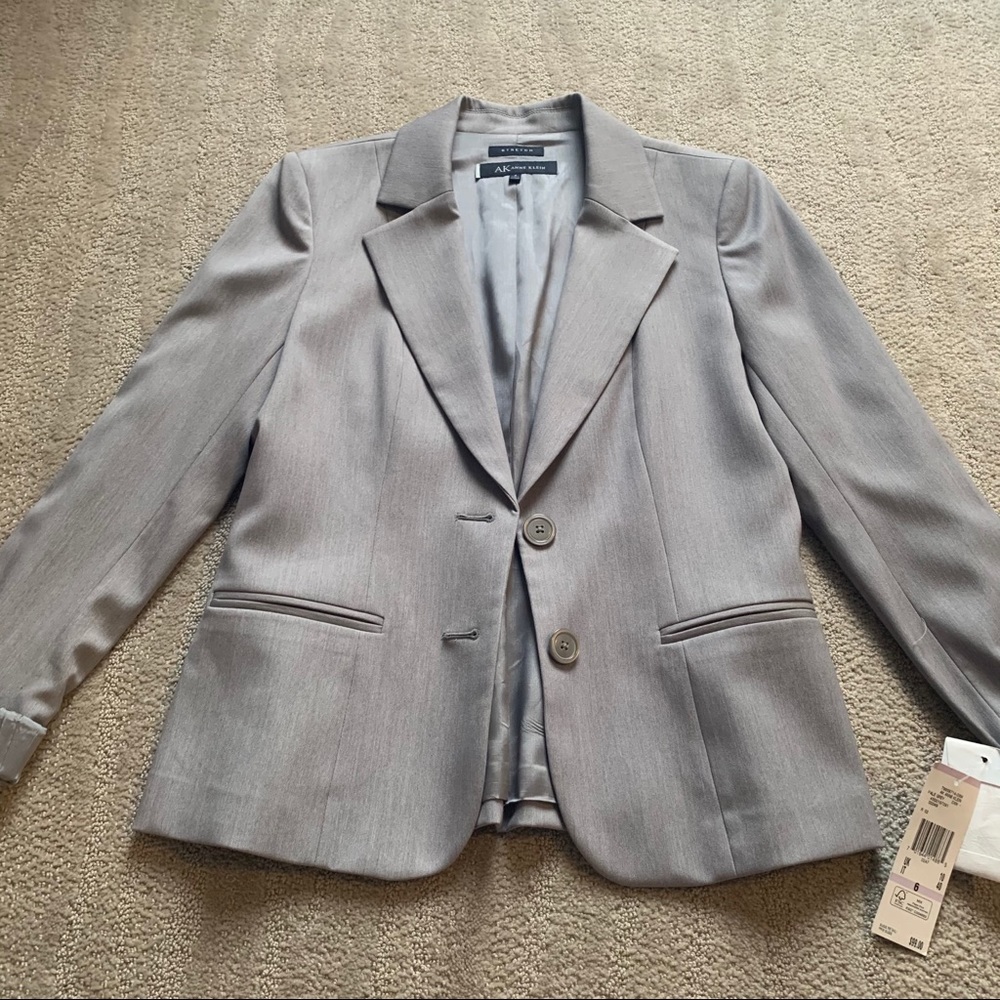 NWT Anne Klein Grey Stretch Blazer Size 6